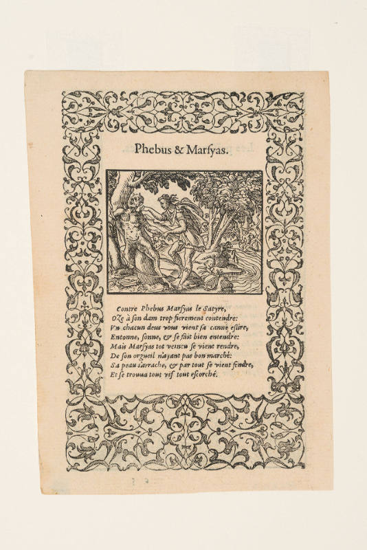 Phebus and Marsyas (recto); The Paisans and Frogs (verso), from Ovid's Metamorphoses