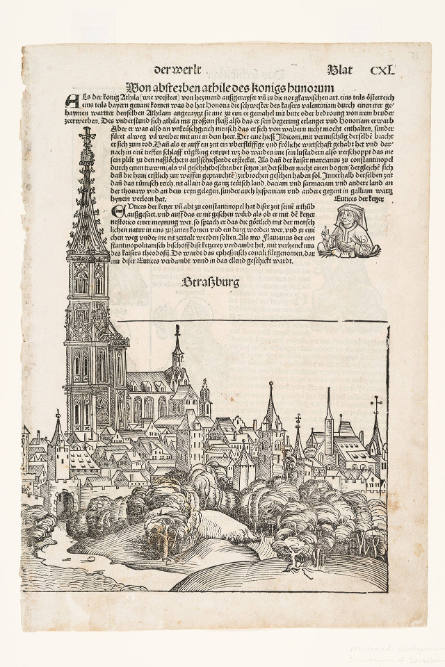 Illustration of Strasbourg from the Weltchronik, or Liber Chronicarum [The Nuremberg Chronicle]