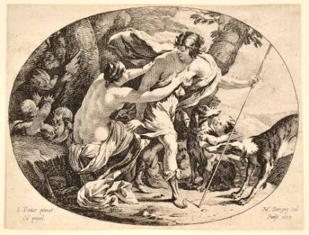 Venus and Adonis, after Simon Vouet