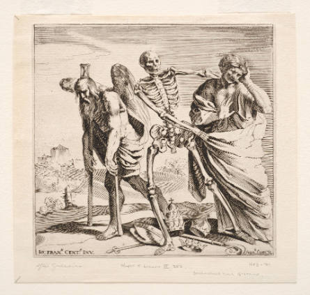 Death Seizing a Woman, after Guercino