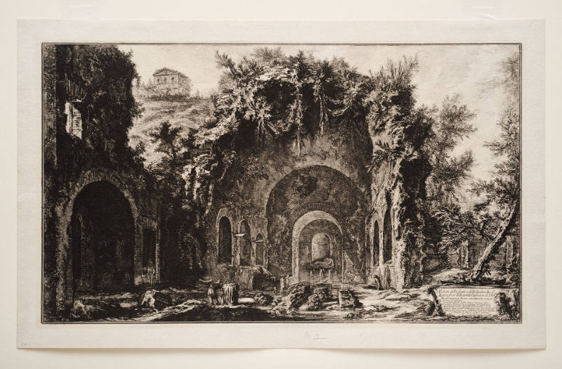 Veduta della fonte e delle Spelonche d'Egeria fuor della porta Capena or di S. Seb...[View of the fountain and the Grotto of Egeria outside the Porta Capena or of St. Sebastiano...], from Vedute di Roma [Views of Rome]