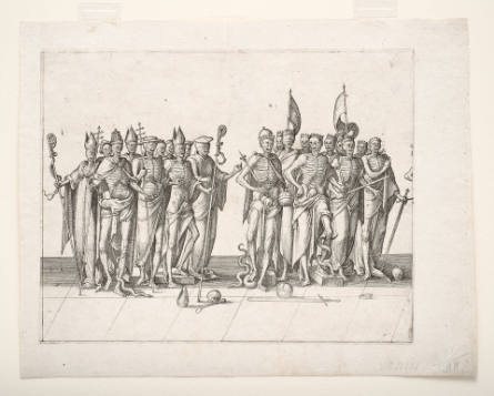 Procession of Mummies and Death, left sheet with Clerics and Kings