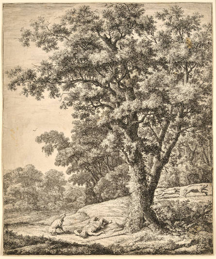 The Death of Adonis, plate 6 from Large Upright Landscapes with Scenes from Ovid's Metamorphosis