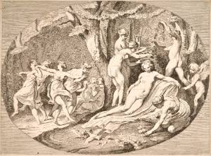 A Goddess (Diana?) Entertained