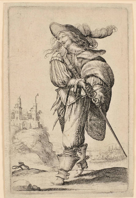 Gentleman Drawing his Sword, from Le Jardin de la noblesse françoise [The Garden of the French Nobility], after Jean de Saint-Igny