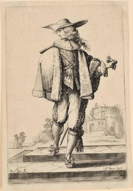 Gentleman Holding a Glove, from Le Jardin de la noblesse françoise [The Garden of the French Nobility], after Jean de Saint-Igny

