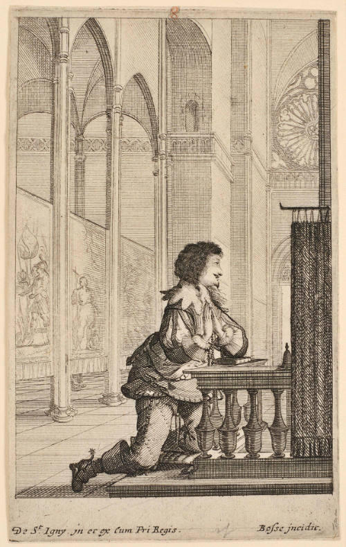 A Gentleman Kneeling in Prayer, from La Noblesse française à l'église [The French Nobility at Church]