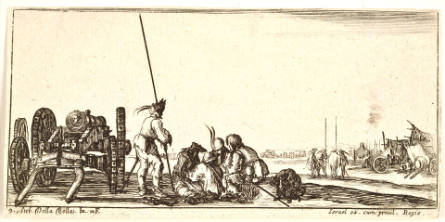 A Canon with a group of soldiers, plate 9 from Dessins de quelques conduites de troupes [Drawings of troop advancements]