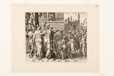 Naboth Falsely Accused, plate 3 from The Story of Ahab, Jezebel and Naboth, after Maarten van Heemskerck
