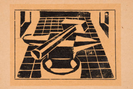 La huelga, del portafolio 13 grabados en madera [The Strike, from the portfolio 13 Woodcuts]