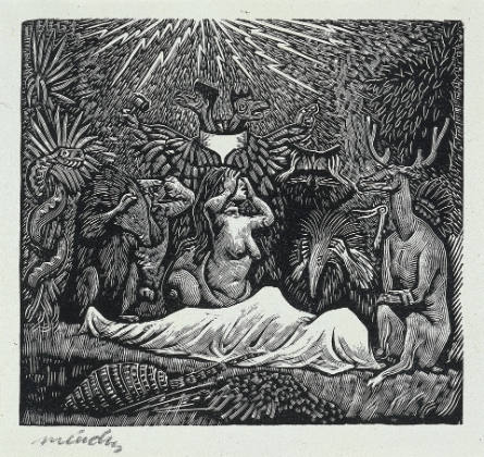 Honras fúnebres en la selva [Funeral Rites in the Forest], no. 4 from Méndez: 25 Prints