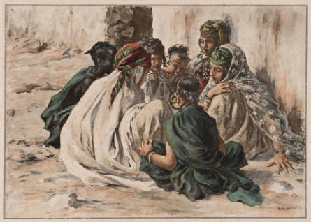 Jeu de fillettes à Laghouat [Young Girls Playing at Laghouat], from L'Estampe moderne [The Modern Print]