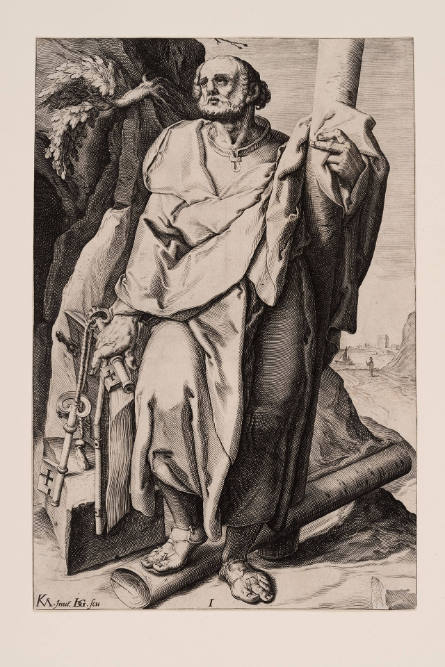 Peter, plate 1, from Christ, The Twelve Apostles and St. Paul with the Creed, after Karel van Mander