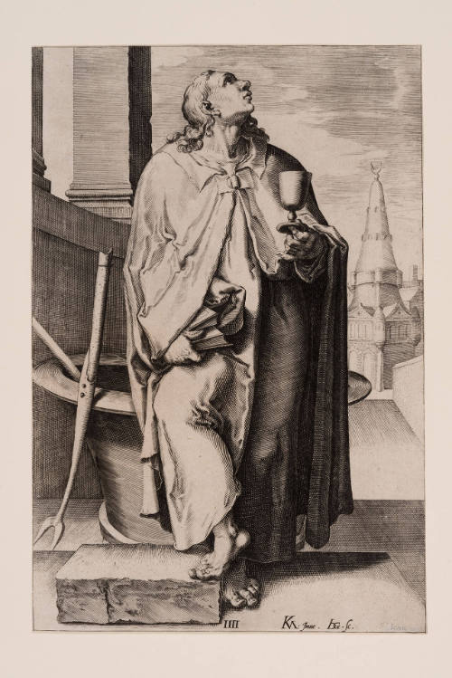 John, plate 4, from Christ, The Twelve Apostles and St. Paul with the Creed, after Karel van Mander