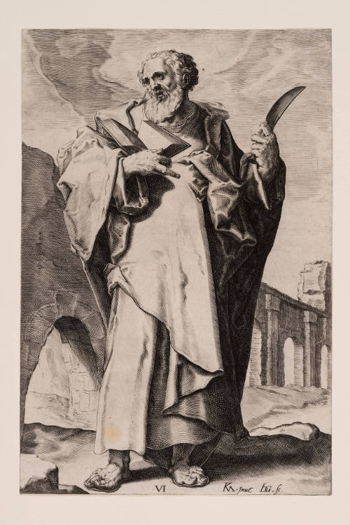 Bartholomew, plate 6, from Christ, The Twelve Apostles and St. Paul with the Creed, after Karel van Mander