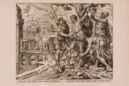 The Israelites Finding Achior Tied to a Tree, plate 2 from The Story of Judith and Holofernes, after Maarten van Heemskerck