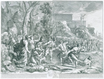 The Saving of the Infant Pyrrhus, after Nicolas Poussin