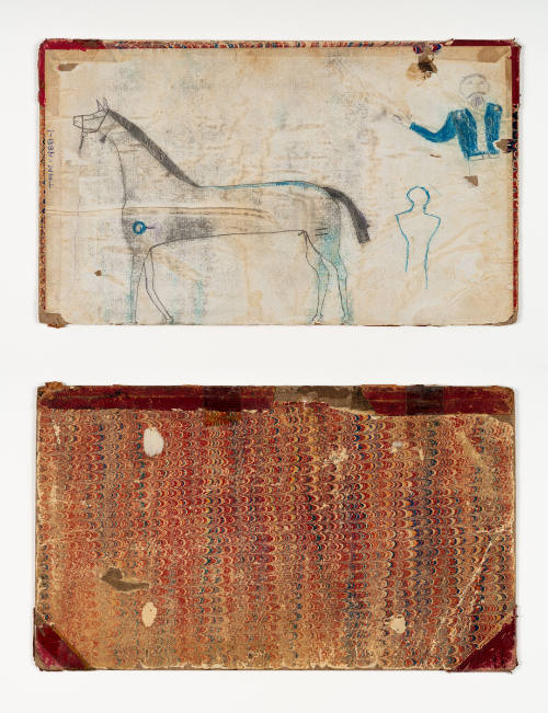 Schild Ledger Book: Riderless horse, two unfinished figures