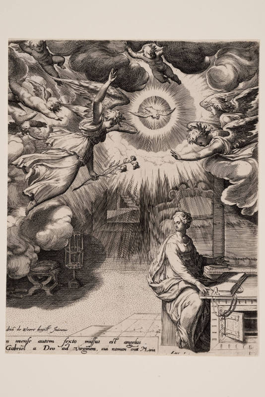 The Annunciation, from The Life of the Virgin, after Adriaan de Weerdt