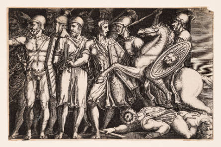 Trajan Fighting the Dacians, after Marcantonio Raimondi, after a relief on the Arch of Constantine
