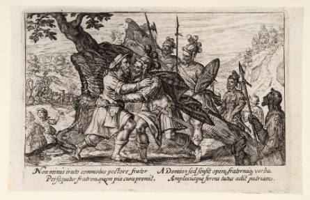 The Encounter of Jacob and Esau, plate 33 from the Liber Genesis